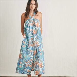 Faherty Bay Twist Paradise Floral Midi Dress NWT